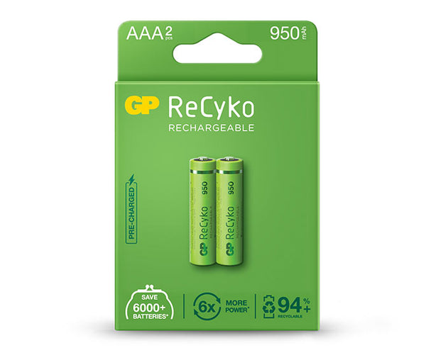 GP ReCyko battery 950mAh AAA (2 battery pack)