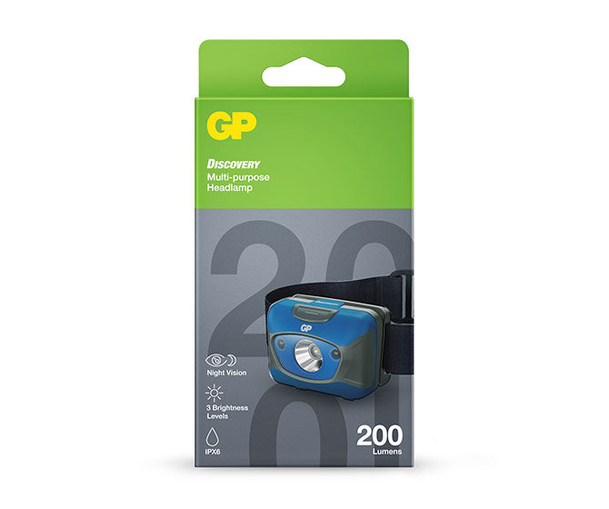 GP DISCOVERY Everyday Multi-purpose Headlamp CH45 (White/Red LED Light ...